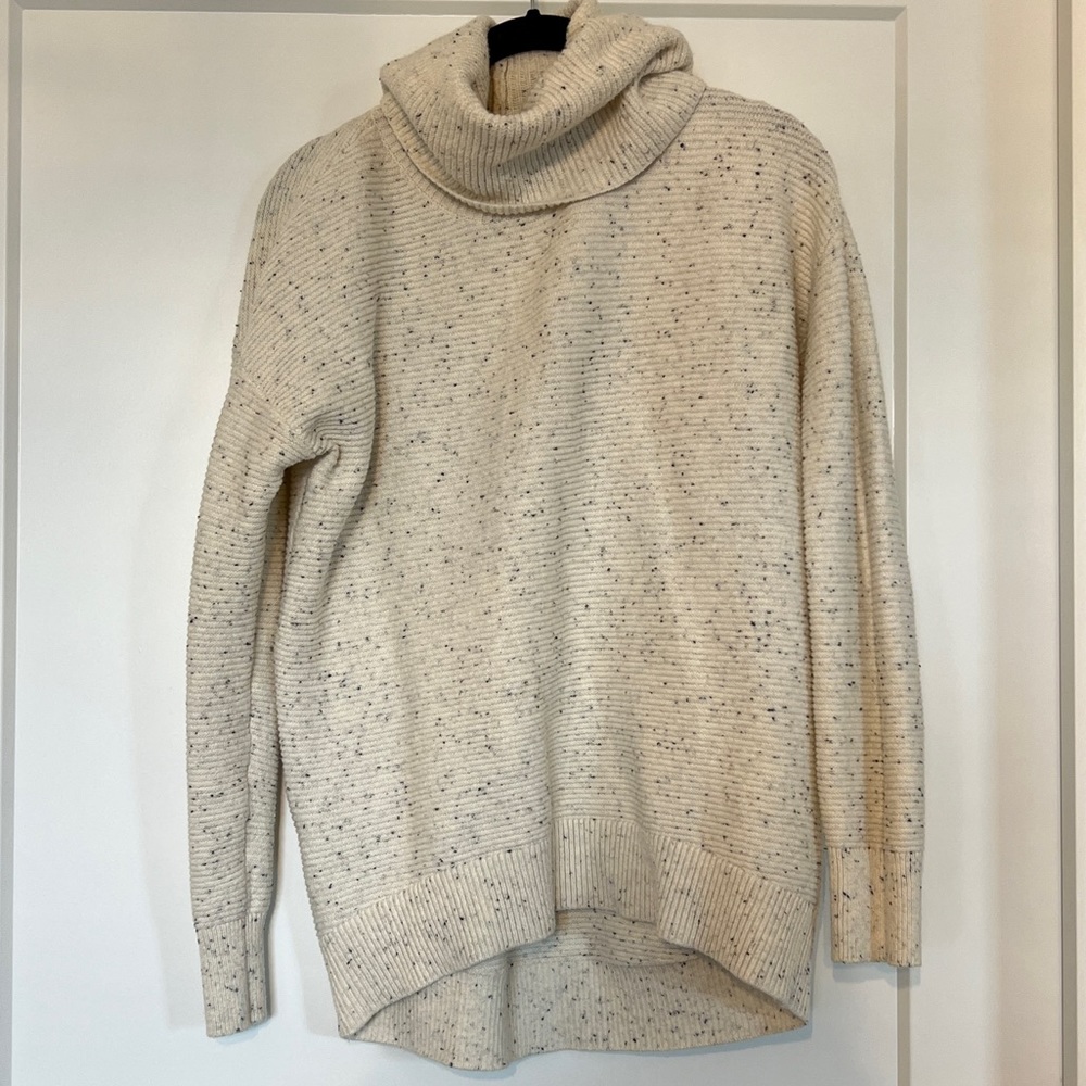Loft black and white cowlneck sweater